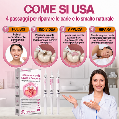 Glimmerly®💐💖Gel per la riparazione di cavità dentali DenPerm – Otturazione che riproduce lo smalto naturale